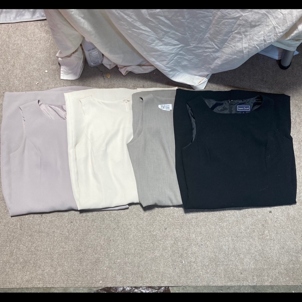Lot of 4 sleeveless sheath dresses size 8